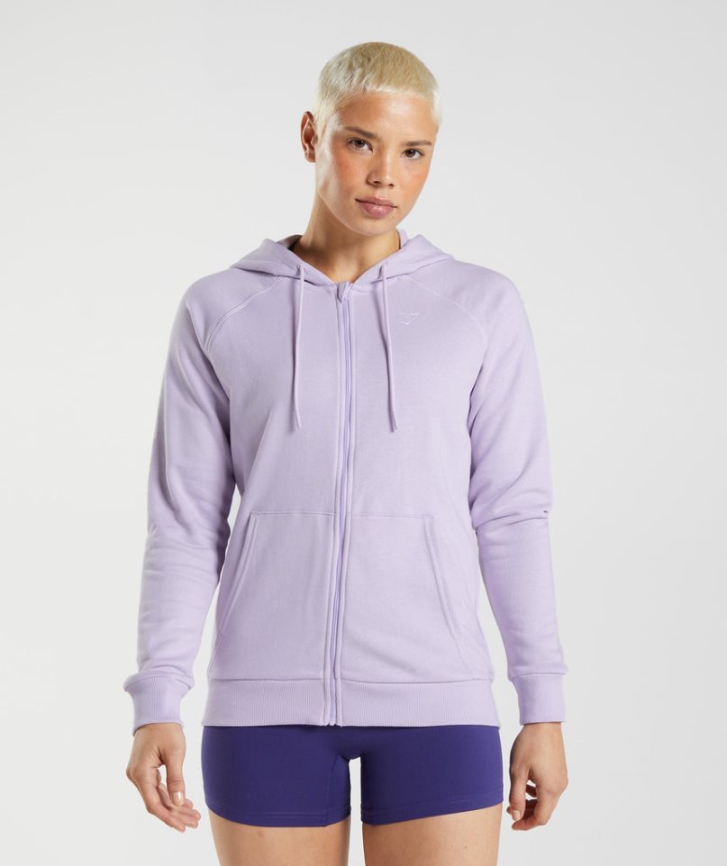 Women\'s Gymshark Training Zip Hoodie Lavender | NZ 5KBSTN